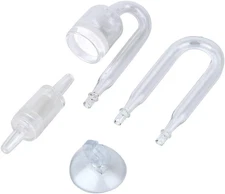 CO2 Diffuser, Carbon Dioxide Glass Reactor U Shape Tube Set for Aquarium Plants
