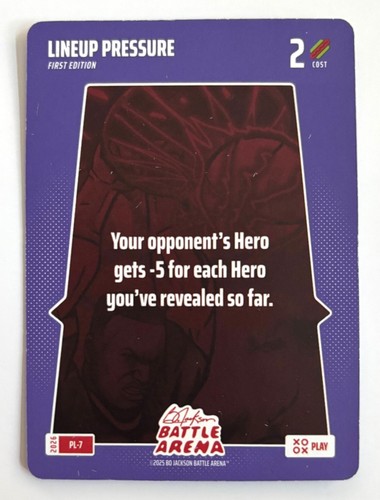 2026 Bo Jackson Battle Arena Play Card #PL-7 Lineup Pressure 1st Edition SSP
