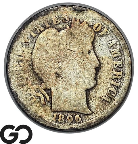 1896-O Barber Dime, Lower Mintage Key Date New Orleans Issue