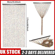 Door Hanging Wooden Bead Curtain Colourful String Fly Screen Divider 90x175cm UK