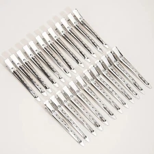 Duck Bill Hair Sectioning Clips Stainless Steel 24 Pack Long Styling Clips