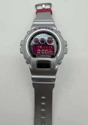 Casio G Shock DW-6900CB-8 Silver Strap Pink/Silver Men's