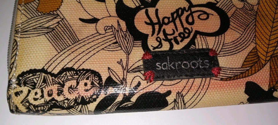 SAKROOTS цветочный бумажник мира птицы цветы молнии вокруг кредитной карты виниловое покрытие - Изображение 4 из 4