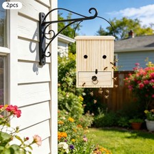 2 pcs Wooden Carpenter Bee Trap, Outdoor Bee Catcher for Decks, Wooden Bee Trap