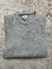 Faherty Sweater Mens Medium Gray Donegal Flecked Wool Alpaca Blend GREAT