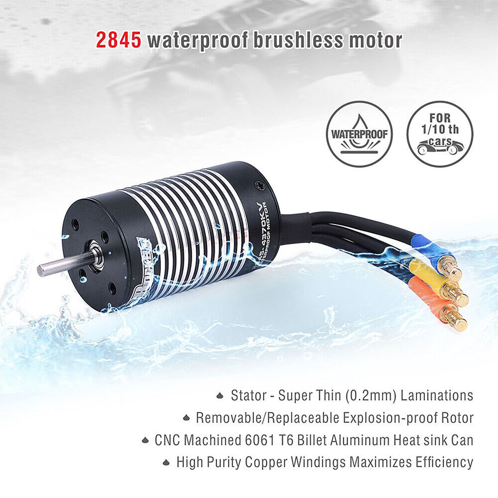 Rocket 2845 Brushless Sensorless Motor 45A ESC for 12428 1/12 RC Car