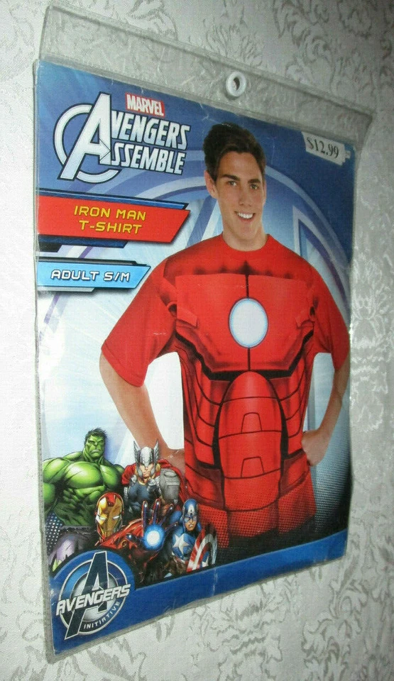 Adult 14+ S/M Iron Man T-Shirt Marvel Avengers Assemble Costume Novelty Use - Image 4 of 4