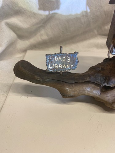 Brutalist Art Metal Driftwood Sculpture Art Dad’s Library in Outhouse humor - Picture 7 of 8
