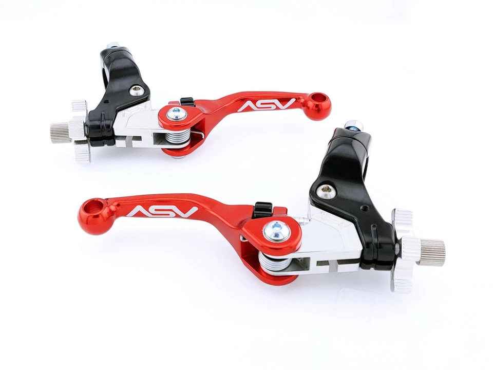 Palanca de freno y embrague Honda XR75/80 R ASV Inventions F4 1977-2003 paquete de par rojo Foto 2 de 4