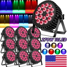 10PC 270W 18LED PAR Lights RGBW Stage Lighting DMX DJ Disco Party Bar Show Light