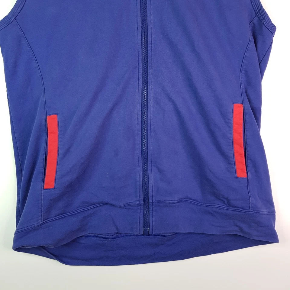 Chaqueta Chaleco Kaepa EE. UU. De Colección Años 90 Para Hombre XL Azul Rojo Bolsillos Bordados Cuello Alto Foto 3 de 4