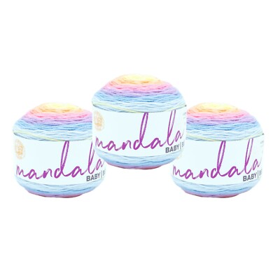 (3 Pack) Lion Brand Yarn 526-223Z Mandala Baby DK Acrylic  Yarn, Acre Woods