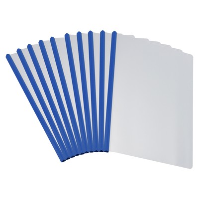 10Pcs Clear Report Covers with Sliding Bar,  15mm 135 Sheets Capacity,Blue