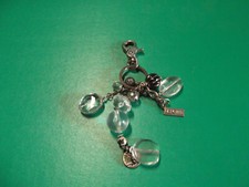 Unique Collectible Key Chain 5"in Plastic Clear Plastic Stones w/ Charms