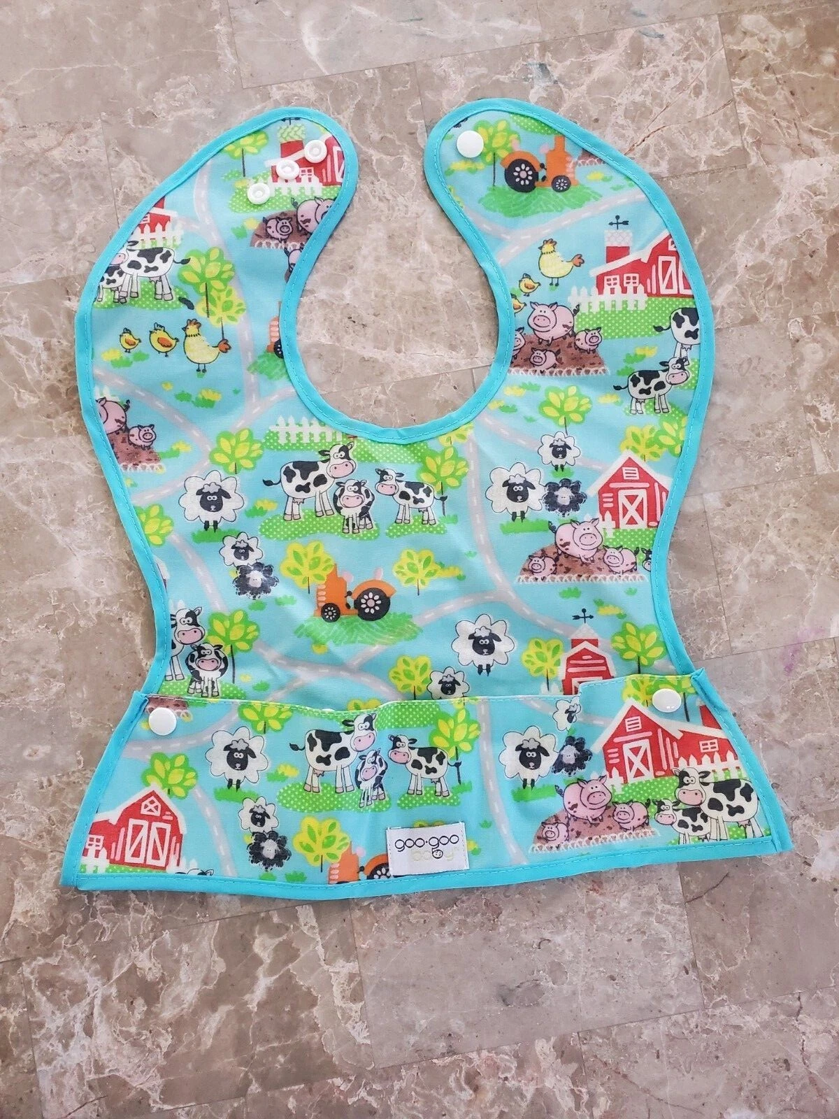 Goo-Goo Baby Waterproof Catch-it Bib Pocket animal farm