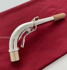 Shiny Silver Plated Straight Neck For C Melody Saxophone Size 24.00 mm