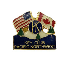Kiwanis International Pacific Northwest American Flag Canadian Flag Trees Pin