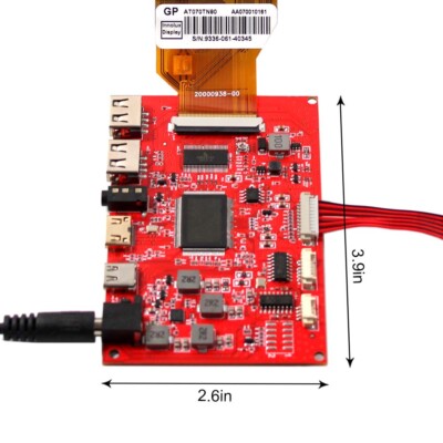 Placa de controlador lcd, tela de 50 pinos, 800x480, at070tn92