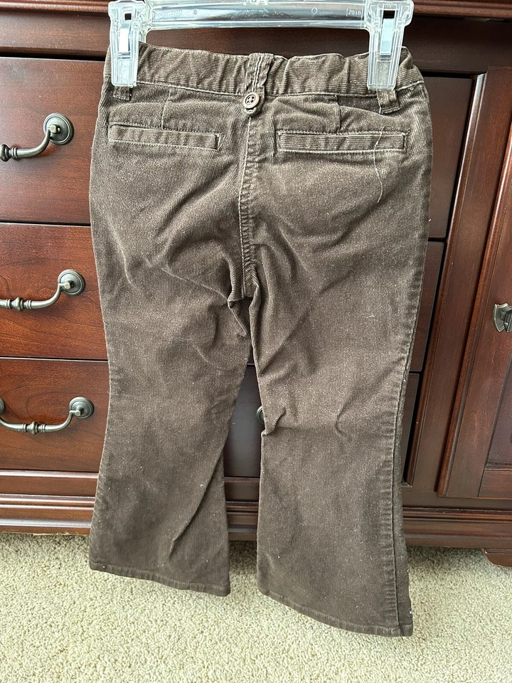 Pantalones Gymboree Niñas 4 Marrón Brillo Pana Copo de Nieve Acampanados Campana Parte Inferior Foto 4 de 4