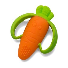 Infantino Lil' Nibble Teethers Carrot - Silicone Soft-Textured Teether for Senso