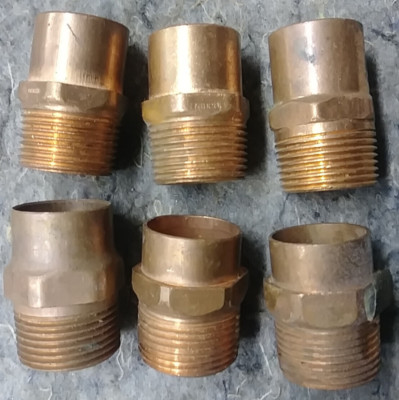 Lot of 6 1' Copper Sweat MIP x Swt
