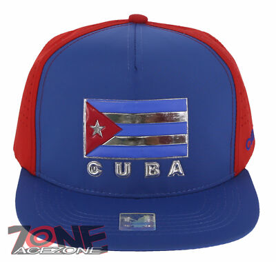 NEW! CUBA FLAG FLAT BILL SNAPBACK BASEBALL CAP HAT RED ROYAL BLUE | eBay