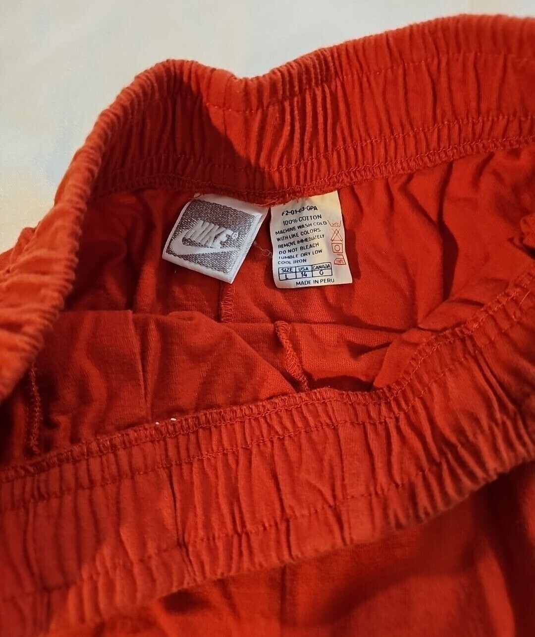 Vintage Nike High Waist Pleated Cotton Shorts Pull-on Red / Orange Large thumbnail 4