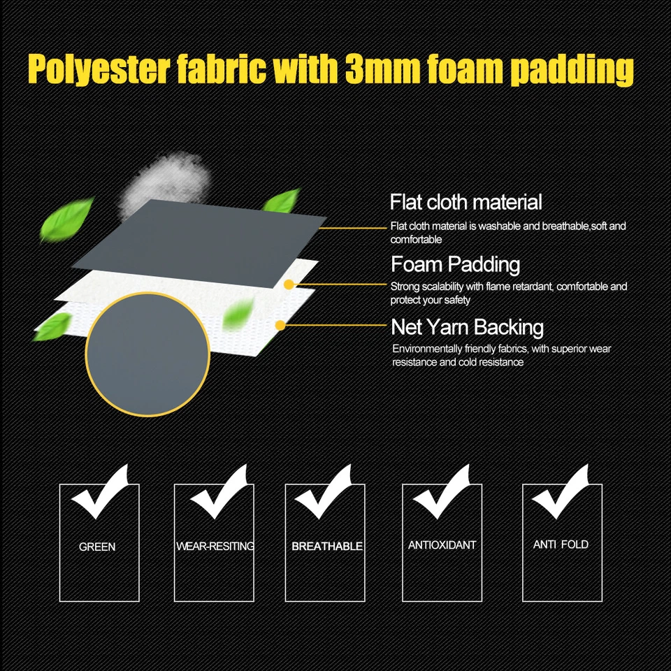 Protector de cubo de cubierta de asiento universal gris negro para automóvil SUV Foto 4 de 4