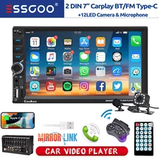 7" Double 2DIN Car Stereo Radio Wireless Apple CarPlay Android Auto Touch Screen