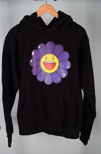 NEW J Balvin x Takashi Murakami Hoodie Pullover Flower Black Sz S NWOT Free Ship