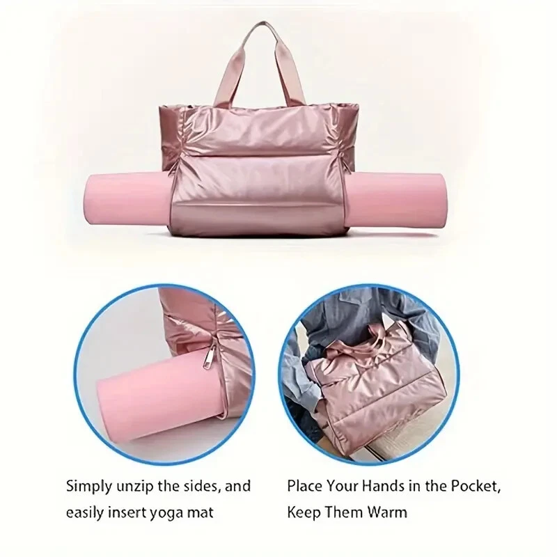 Large Nylon Duffel Cross Body Bag for Women, Yoga Exercise Gym Bag, Waterproof - Image 4 of 4