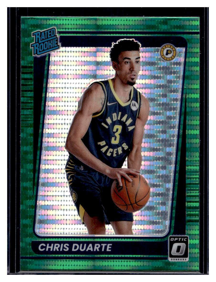 2021-22 Panini Donruss Optic Green Pulsar Prizm #173 Chris Duarte RC (A)