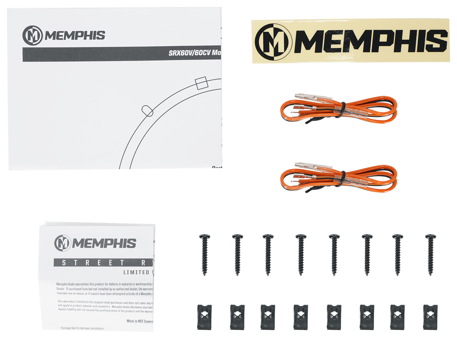4 Тонкие автомобильные аудиодинамики Memphis Audio SRX60V 675 мощностью 100 Вт