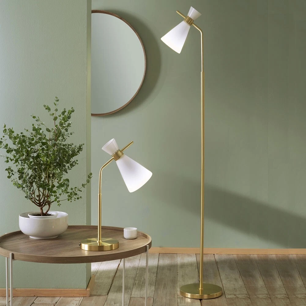 Green and gold floor lamp deals