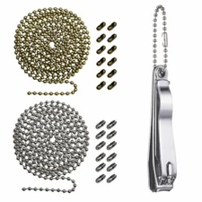 10FT Ceiling Fan Pull Chain Beaded Extension Set Home Light Decor w/ Connectors