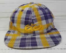 Nike 6.0 Youth Purple Yellow Plaid Flex Fit Skater Baseball Hat Cap
