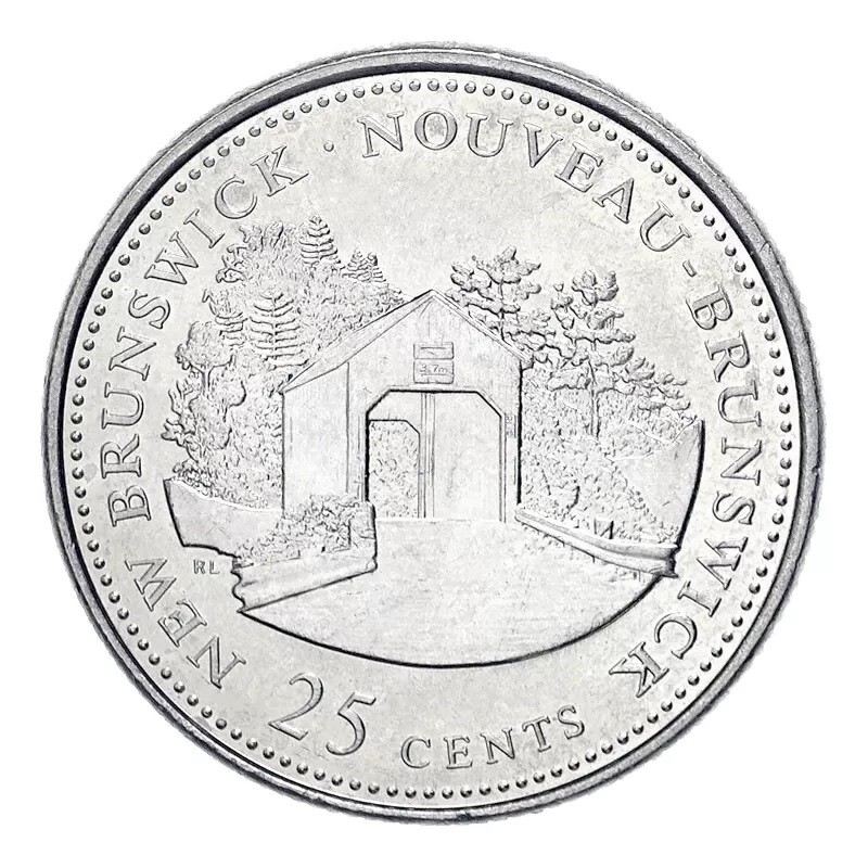 ひ*僧様 Brunt CONTINUE B/C CENTER 右 コンティニュー Canada 1992 (1867-) 25 Cents Province New Brunswick Quarter Coin