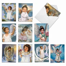 10  All Occasion Blank Cards Assortment - LITTLE ANGELS M6549OCB