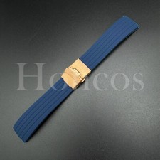 18 20 22 MM Silicone Rubber Watch Strap Band Waterproof Clasp Fits Tudor D/Blue