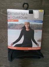 CLIMATE RIGHT CUDDL DUDS Large LONG SLEEVE CREW WARM UNDERWEAR-STRETCH FLEECE