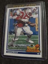 1991 Upper Deck Football Card #622 Leonard Russell RC Rookie . rookie card picture