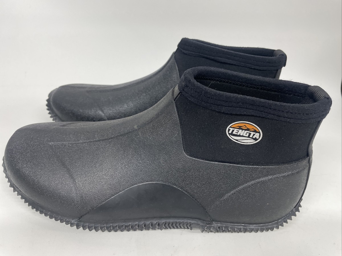 TENGTA Men’s Black Neoprene Waterproof  Pull On Rubber Boots Size 11 Garden Rain TENGTA Waterproof Garden Shoes | Unisex Rain Boots for Men  main image 4