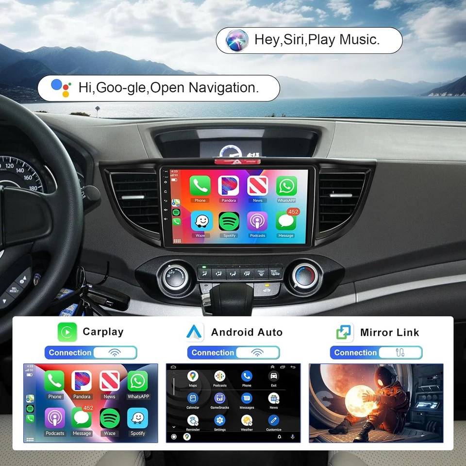 Android 14 Für Honda CR-V CRV 2012-2016 Autoradio Navi RDS CarPlay 8+256G DAB+AM - Bild 4 von 4