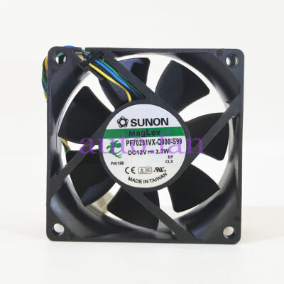 For   PF70251VX-Q000-S99   DC12V 3.7W 70*70*25mm 4pin PWM #T5*