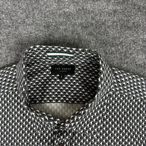 Ted Baker Ormsby Button Up Shirt Mens Size 6 Long Sleeve Geometric Pattern 22x29 - Picture 3 of 15
