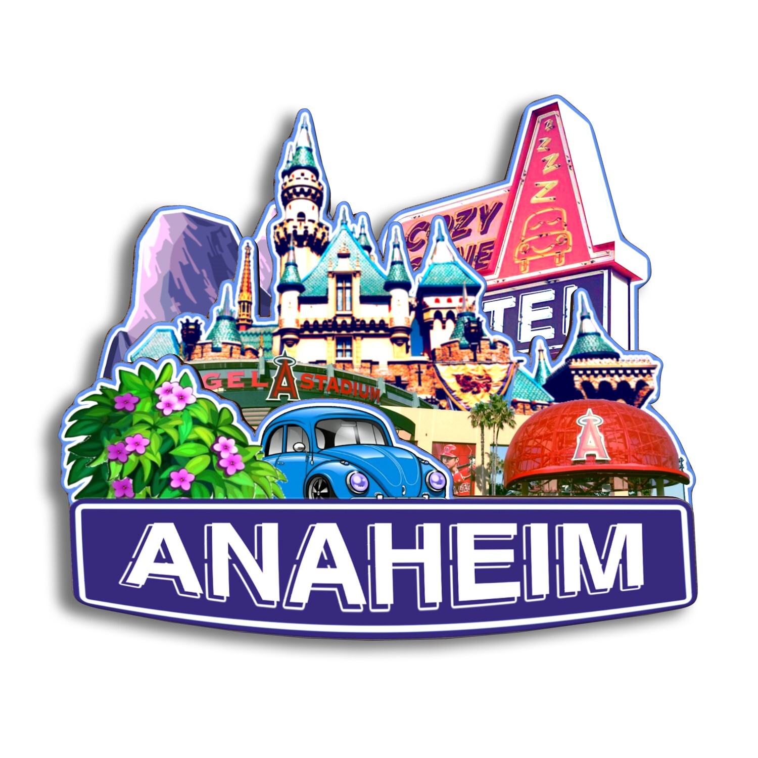 Anaheim California USA Refrigerator magnet 3D travel souvenirs wood craft