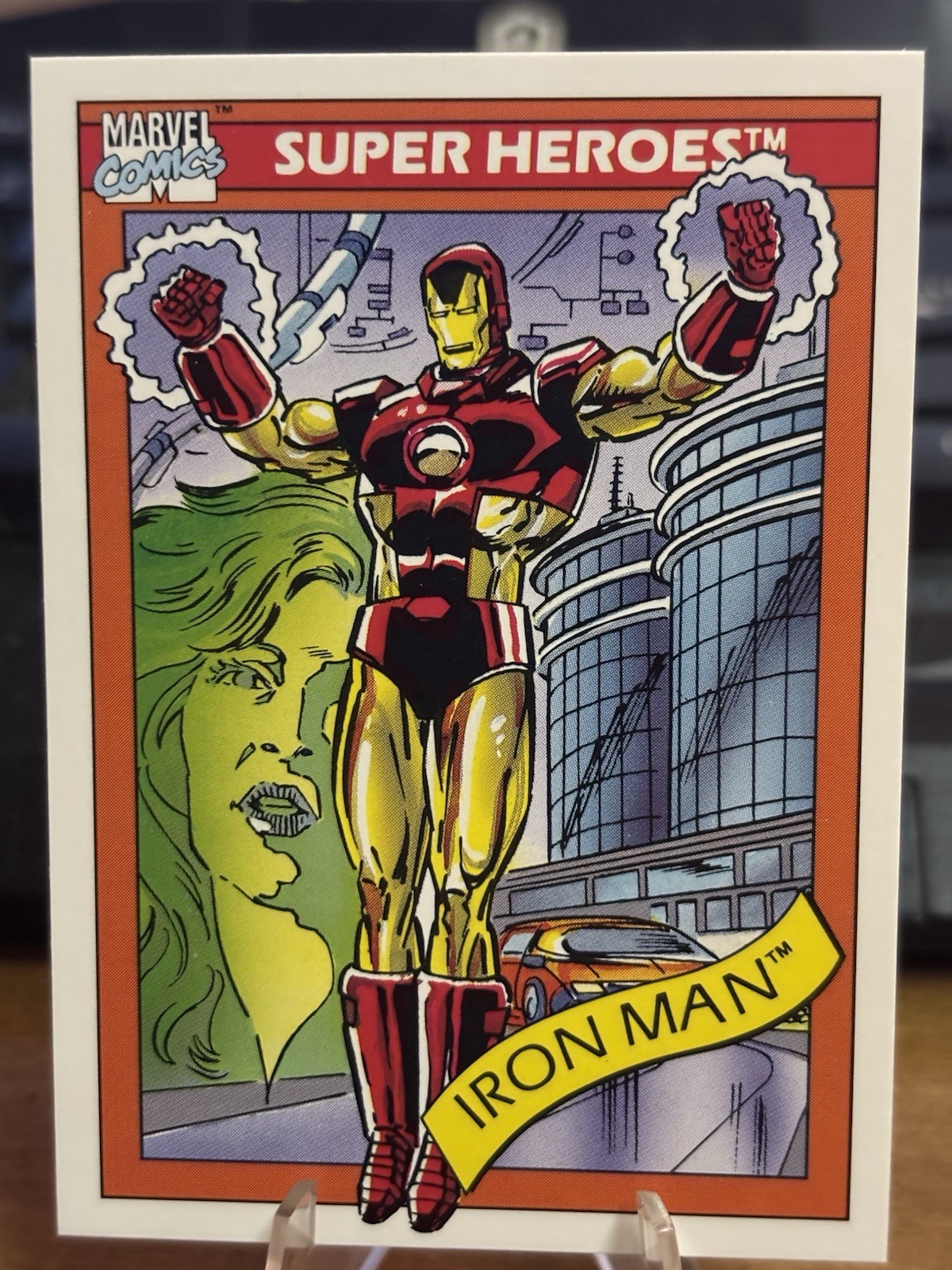 IRON MAN ROOKIE 1990 Impel Marvel Universe #42 HIGH GRADE MINT L👀K 💎