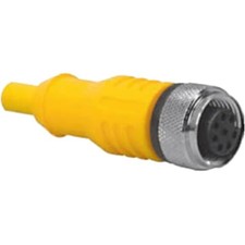 1PC TURCK RKC 4.4T-5 Cordset, M12 Female to Cut-end, Yellow, 4 cond., 5 meters,