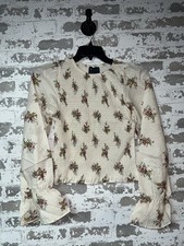 NWT! Asos Design Cotton Shirred Blouse in Floral Print Size Large