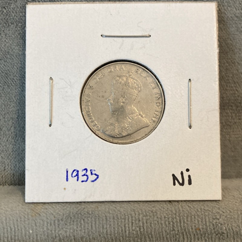 Canada 5c Nickel Coin 1935 Circulated Uncertified KM# 20 Collectible Five Cents
